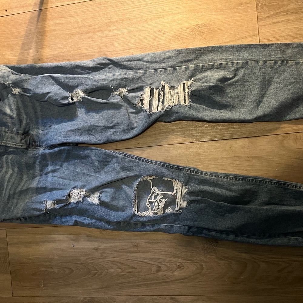 No Boundaries Blue Boyfriend Jeans Distressed Casual